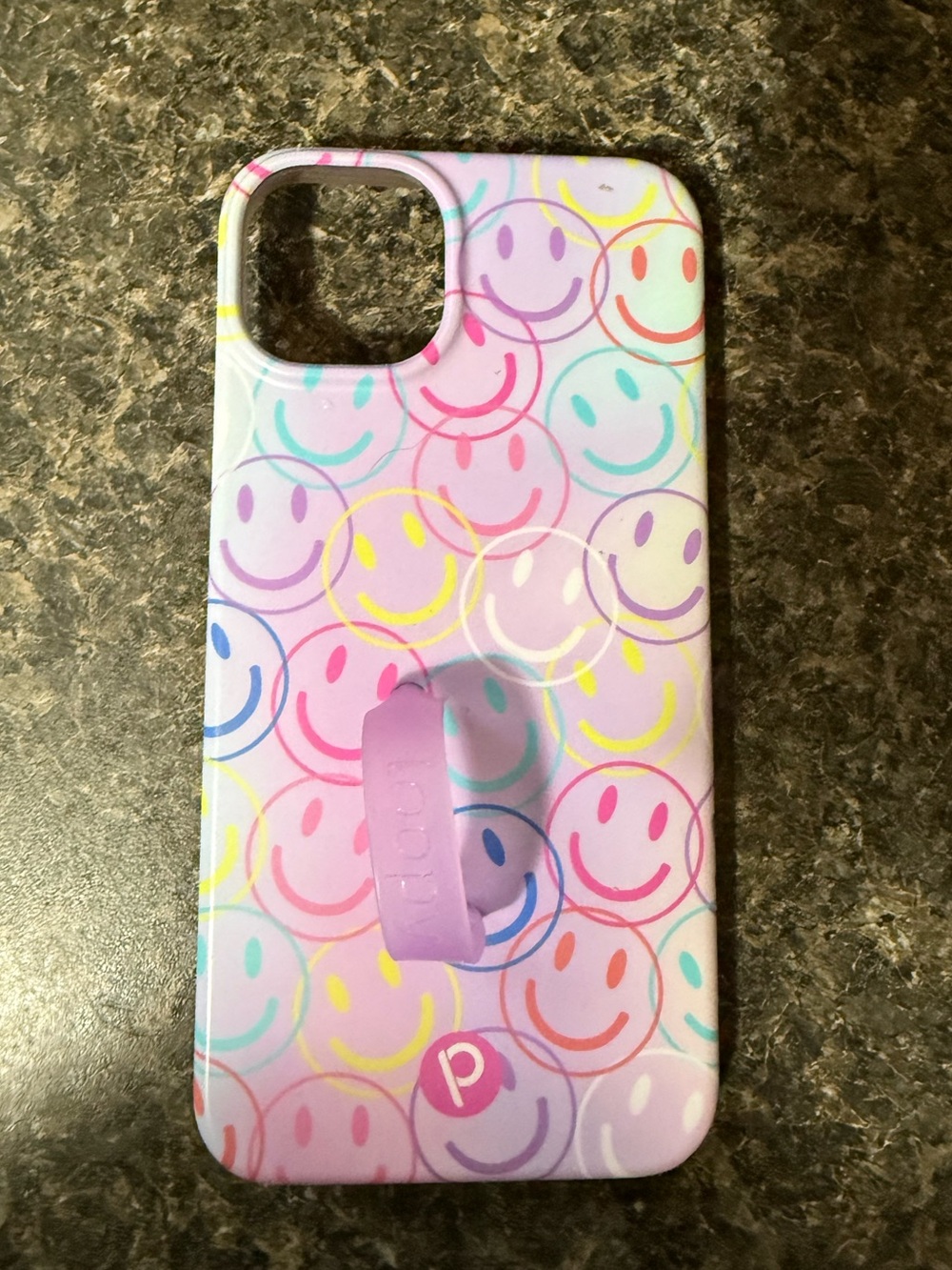 Loopy Smiley Face Pastel iPhone 14 Plus 6.7” Case Purple Loop